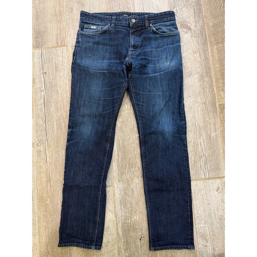 Hugo Boss Straight Leg Jeans Women 32 Dark Indigo Excellent Stretch Denim